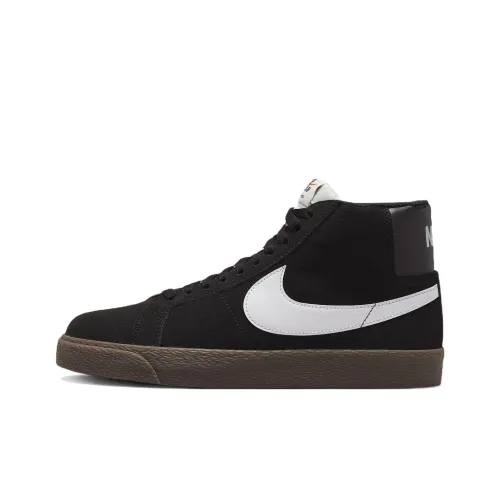 Nike SB Zoom Blazer MID Противоскользящие устойчивые к истиранию MID Топ Скейтборд Кроссовки Унисекс Черный Белый
