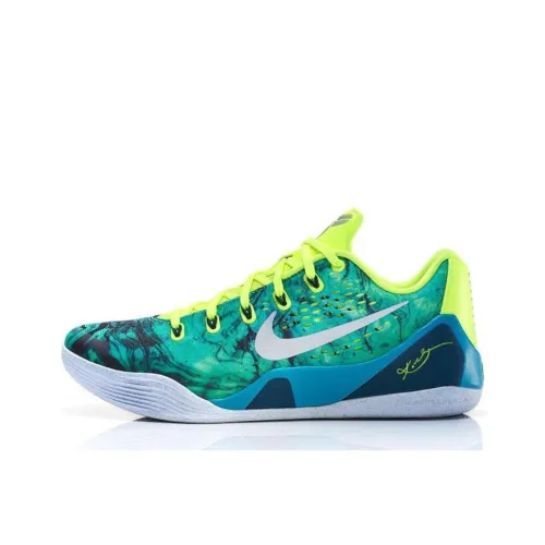nike Kobe 9 EM Low Пасха Kobe 9 Пасха Shock Absorbers Slip Resistant Low Топ Баскетбольные кроссовки Мужской Зеленый