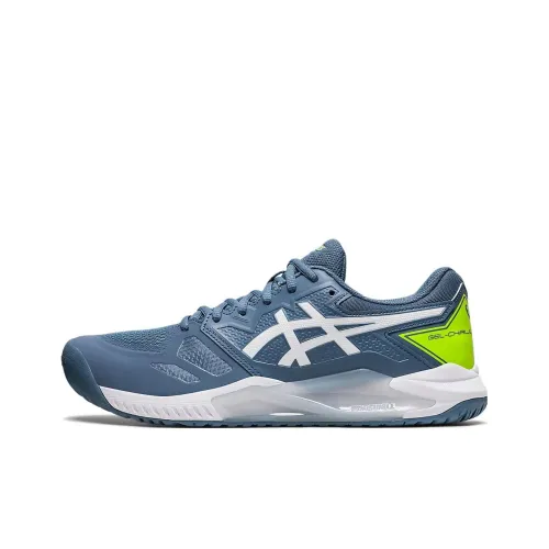 Asics Challenger 13 Gel Аbrasion Resistant Дышащие Низкие Кроссовки для Тенниса Синие Зеленые