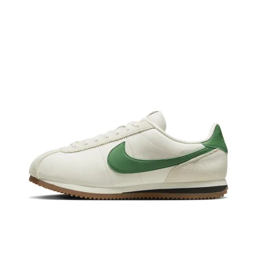Nike Cortez Шокаблоки Противоскользящие Устойчивые к истиранию Низкий Топ Беговые кроссовки Мужские Белый Зеленый