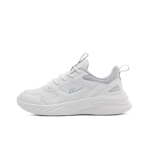 Warrior Шок Absorbing Anti-Slip Wear Resistant Breathable Wa Lightweight Low Top Casual Shoes Unisex White Gray
