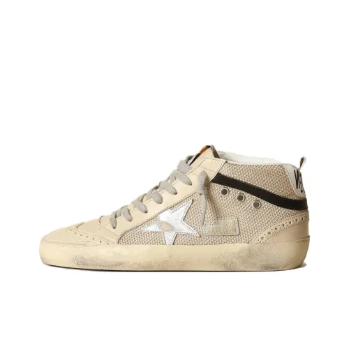 Golden Goose Mid Star Скейтборд Кроссовки MID Топ Бежевый Женские