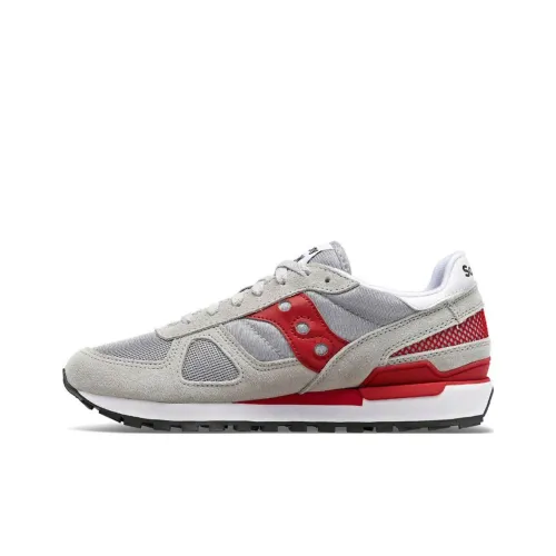 Saucony Shadow Original Slip-Resistant Abrasion-Resistant Low-Top Беговые кроссовки Красный Серый