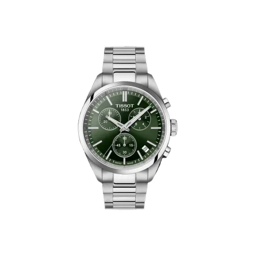 Tissot Classic Collection Кварцевый механизм Мужские часы Циферблат 40 мм Зеленый Нержавеющая сталь Корпус Стальной ремешок