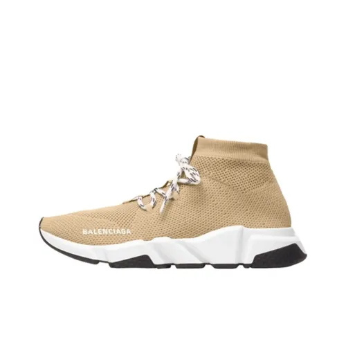Balenciaga Speed High Топ Спортивная Повседневная Обувь Женская Бежевая