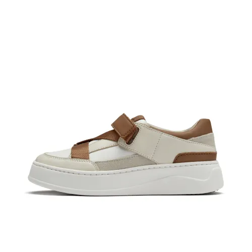 Clarks Скейтборд Кроссовки Низкие Светло-Коричневый и Белый 261803684 Женские