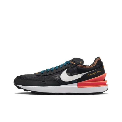 Nike Waffle One Амортизаторы Shock Absorbers Противоскользящие Устойчивые к истиранию Низкий Топ Спортивная Повседневная Обувь Черный Оранжевый