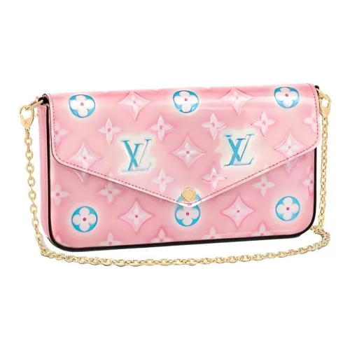 LOUIS VUITTON Лакированная кожа Телячья кожа Портативный Сумка через плечо Сумка на плечо Женская Розовая