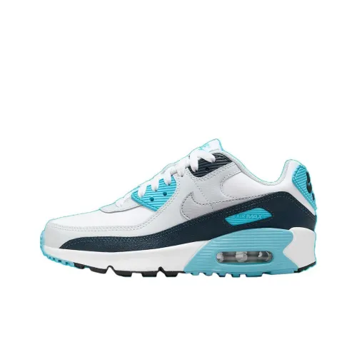 Nike Air Max 90 Детская повседневная обувь Низкий топ Белый Синий Серый Kids