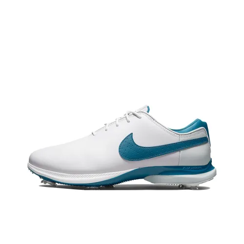 nike Victory Tour Шокабойеры Противоскользящие Устойчивые к истиранию Низкий Топ Обувь для гольфа Унисекс Белый Синий