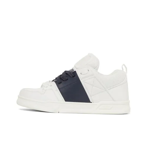 Valentino Открыто Skate Low Топ Стильные Скейтбординги Женские Белые Синие