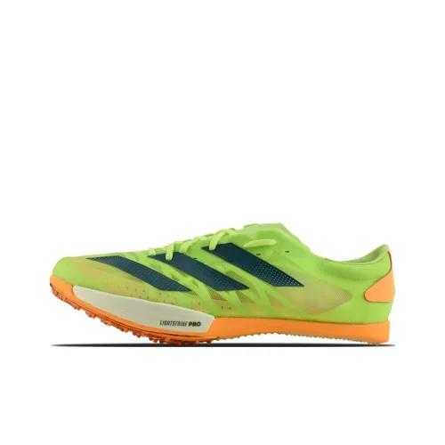 Adidas Adizero Ambition Low Топ Карбоновая плита Марафон Беговые кроссовки Унисекс Зеленый Желтый