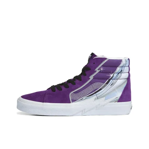 Vans SK8 Chrome Flash High Top Скейтборд Кроссовки Унисекс Фиолетовый Синий