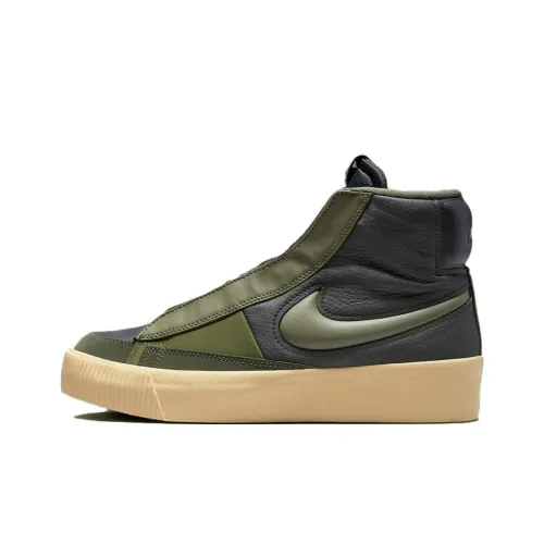 nike Blazer Mid Victor 'Оливковый' Противоскользящие Устойчивые к истиранию MID Топ Скейтборд Кроссовки Женские Оливково-зеленый