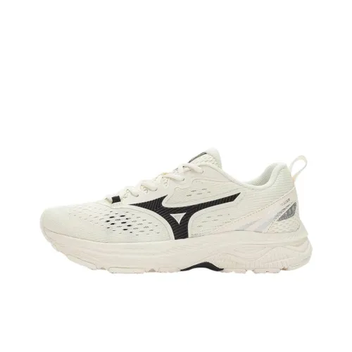 Mizuno Racer S Амортизация Противоскользящий Устойчивый к истиранию Низкий отскок Низкий топ Беговые кроссовки Унисекс Бежевый Белый Черный