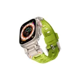 Нержавеющая сталь интерфейс (цвет титана) + фторополимерный ремешок (зеленый)