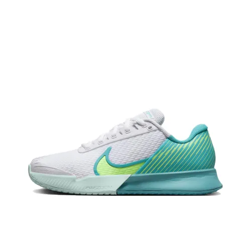 Nike Air Zoom Vapor Pro 2 Slip Resistant Abrasion Resistant Низкий Топ Кроссовки для тенниса Женские Белые Циановые