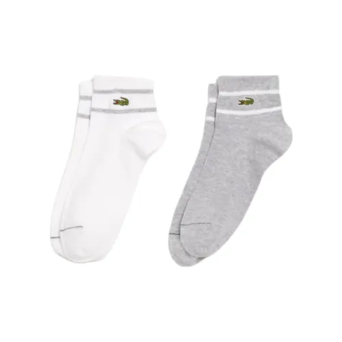 LACOSTE Collaboration 2 пачки Серый+Белый Мужские носки MID до икры