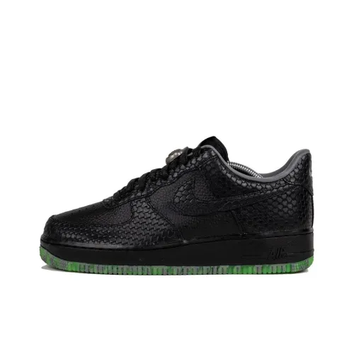 Nike Air FORCE 1 Кроссовки для скейтбординга Низкие Кроссовки Черно-зеленые Мужские