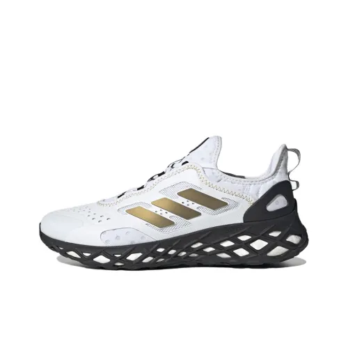 Adidas Web Boost Slip Resistant Abrasion Resistant Легкий Низкий Топ Беговые кроссовки Мужские Белый Черный Золото