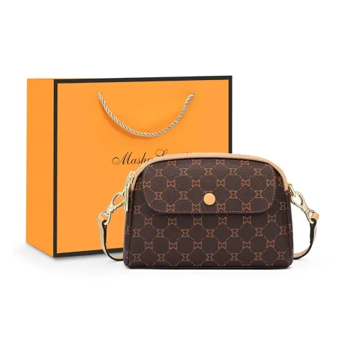 MashaLanti Сумка из ПВХ с синтетической кожей маленькая квадратная сумка через плечо женская темно-коричневый и абрикос кофейный