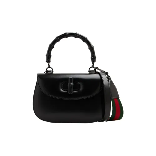 GUCCI Bamboo 1947 Кожа Сумка Женская Черная