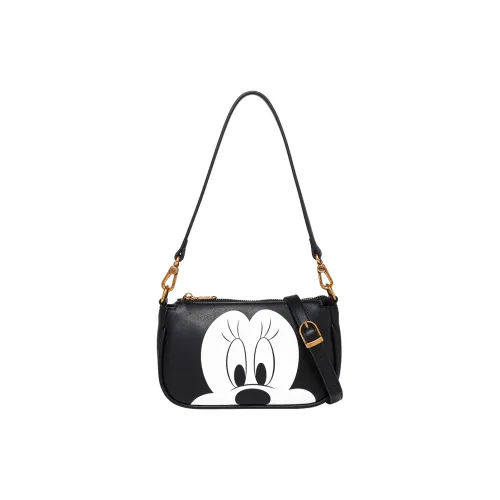 Disney Mickey Series PVC с полиэстером сумка на плечо стандартная женская ночной черный кофейный молочный кофейный