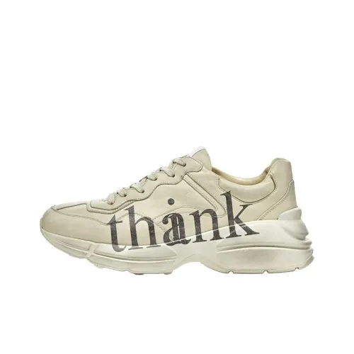 GUCCI Rhyton Low Топ Толстоподошвенные кроссовки Мужской Слоновая кость Эффект состаривания