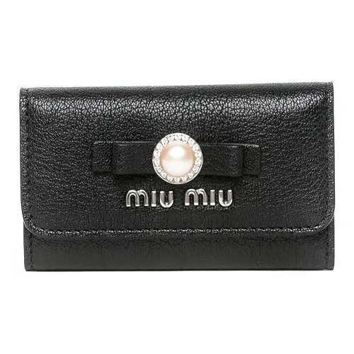 MIU MIU Телячья кожа Key Pouch Кошелек Унисекс Черный