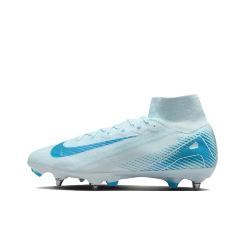 Nike Mercurial Superfly 10 SG Мягкая трава Противоскользящие футбольные бутсы Мужской Синий