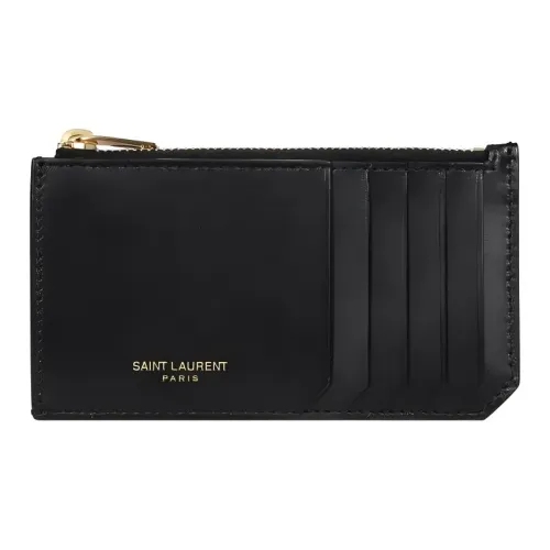 SAINT LAURENT Коровья кожа Держатель для карт Стандартный Женский Черный