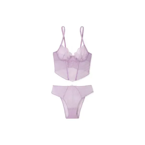 Victoria's Secret VICTORIA'S SECRET Avara Bustier и Panty комплект в цвете Orchid Blooms O B нижнее белье комплект для женщин фиолетовый