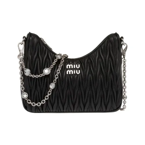 MIU MIU Matelassé Кожа Сумка Сумка через плечо Женская Черная