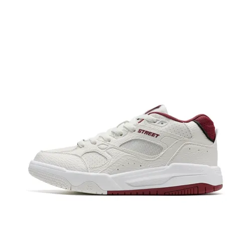 XTEP MXNAVI Карта Легкий MID Топ Кроссовки для скейтбординга Женские Парусный белый Deep Бордовый