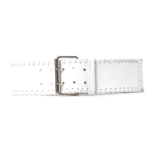 GIMAGUAS Однотонный дизайн застежка-булавка кожаные ремни женский белый ширина 8 см