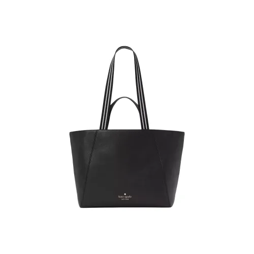 Kate Spade Личий Зернистая Текстура Кожа Сумка-тоут Сумка для покупок Сумка через плечо Сумка Большая Женская Черная