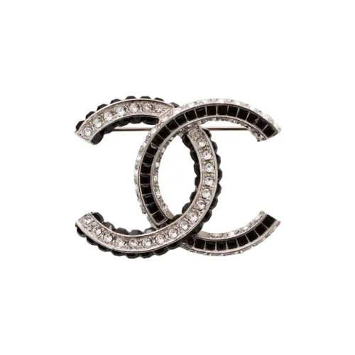 CHANEL Rhinestone Brooches Женское Серебро