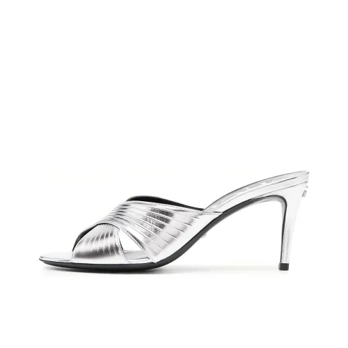 GUCCI Слипоны 8 см Женские Серебряные