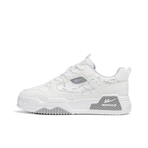 Warrior Амортизация Износостойкие Низкие Кроссовки для Скейтбординга Мужские Белые Серые