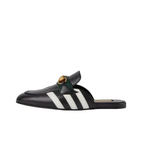 Adidas Originals x GUCCI Пряжка Horsebit Домашние тапочки Женские Черный
