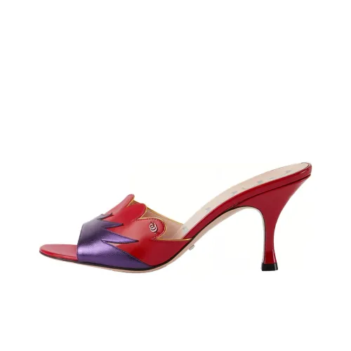 GUCCI Слипоны Женские Красный Фиолетовый