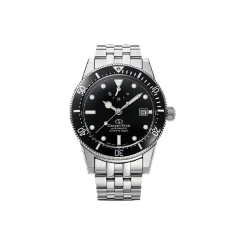 ORIENT STAR Автоматический Механический Механизм Нержавеющая Сталь Ремешок Часы 49,6 мм Мужские Часы Черный Циферблат