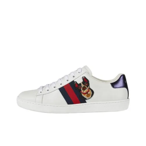 GUCCI Ace 'Год OF The Собака' Стильные Скейтбординги Женские Белые