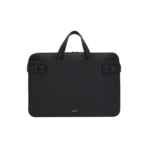 FERRAGAMO GANCINI Телячья кожа Сумка Мужская Черная