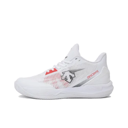 DESCENTE Баскетбольные кроссовки Low Топ Белый Красный Унисекс