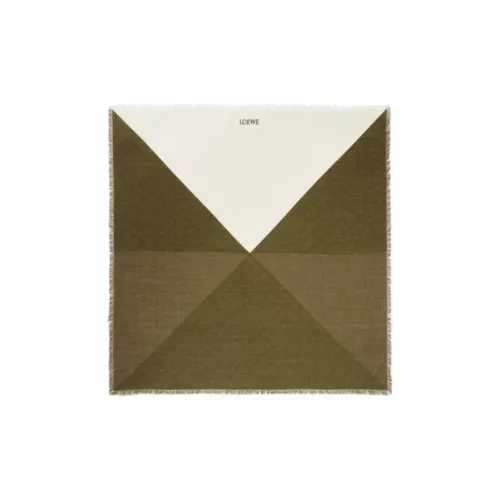 LOEWE Шерсть Шелковые шарфы Женские Хаки Зеленый