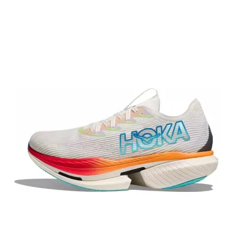 HOKA ONE ONE CIELO X1 Беговые кроссовки Низкий верх Морозно-белый/Ярко-красный Унисекс