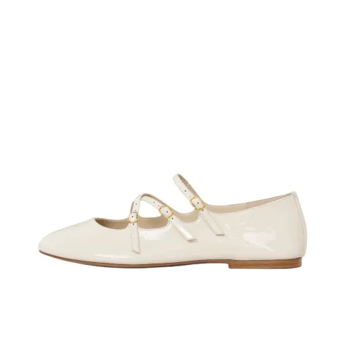 CELINE Туфли Mary Jane с плоской подошвой Женские Белые
