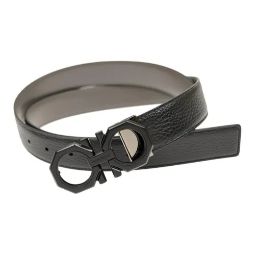 FERRAGAMO Кожаные ремни Женские Черный Ширина 3,2 см