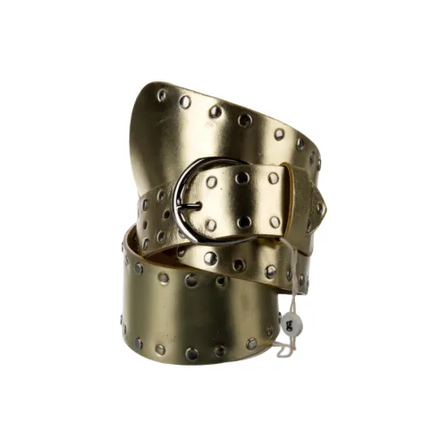 GIMAGUAS Однотонный дизайн булавка кожа металл кожа ремни женский золото ширина 7,7 см